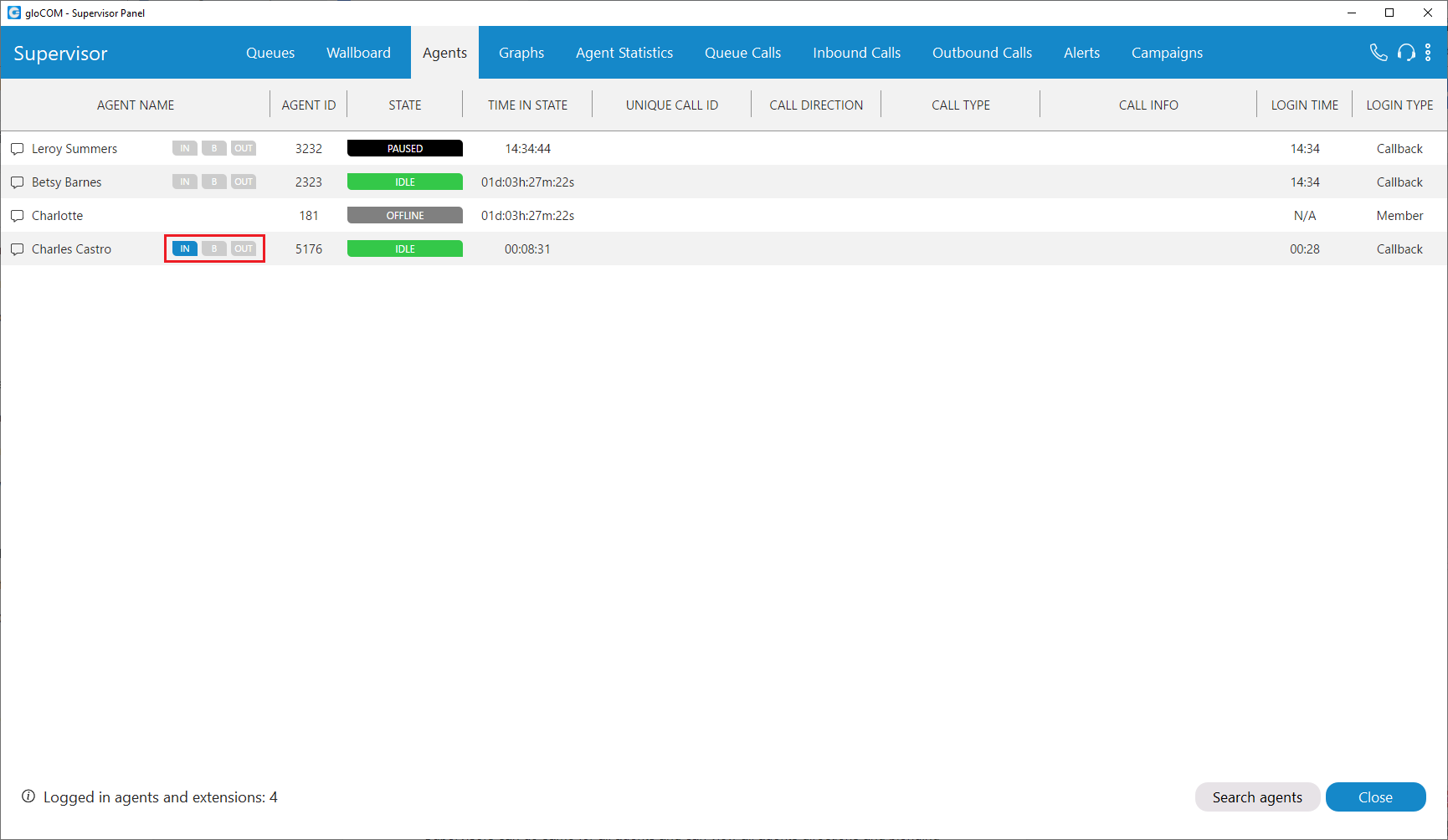 Blended mode on gloCOM