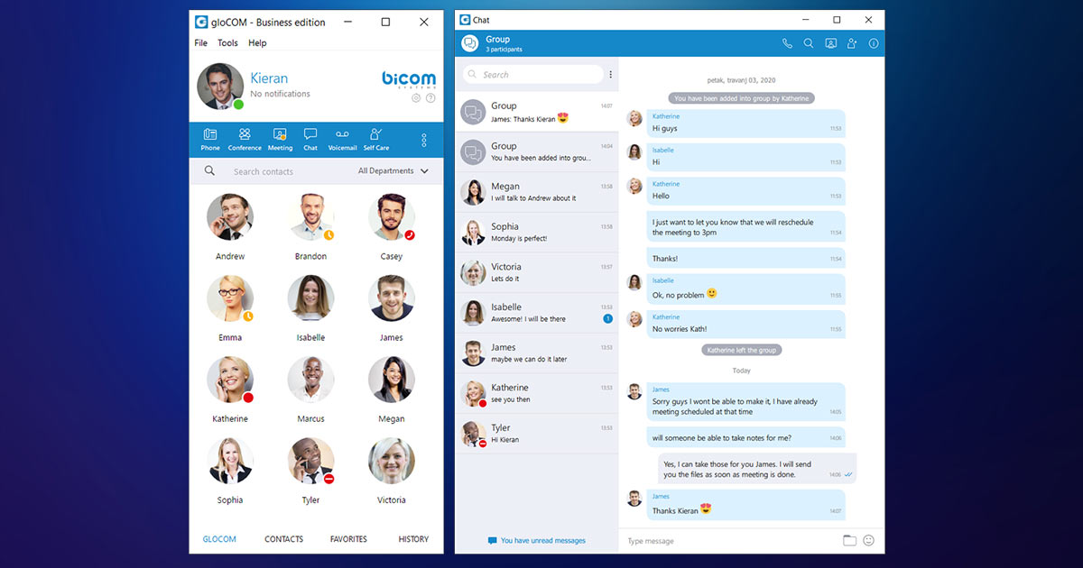 Communicate with gloCOM 6