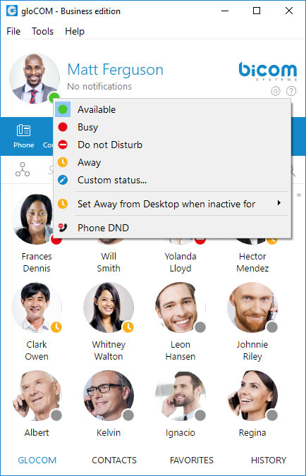unified presence on desktop