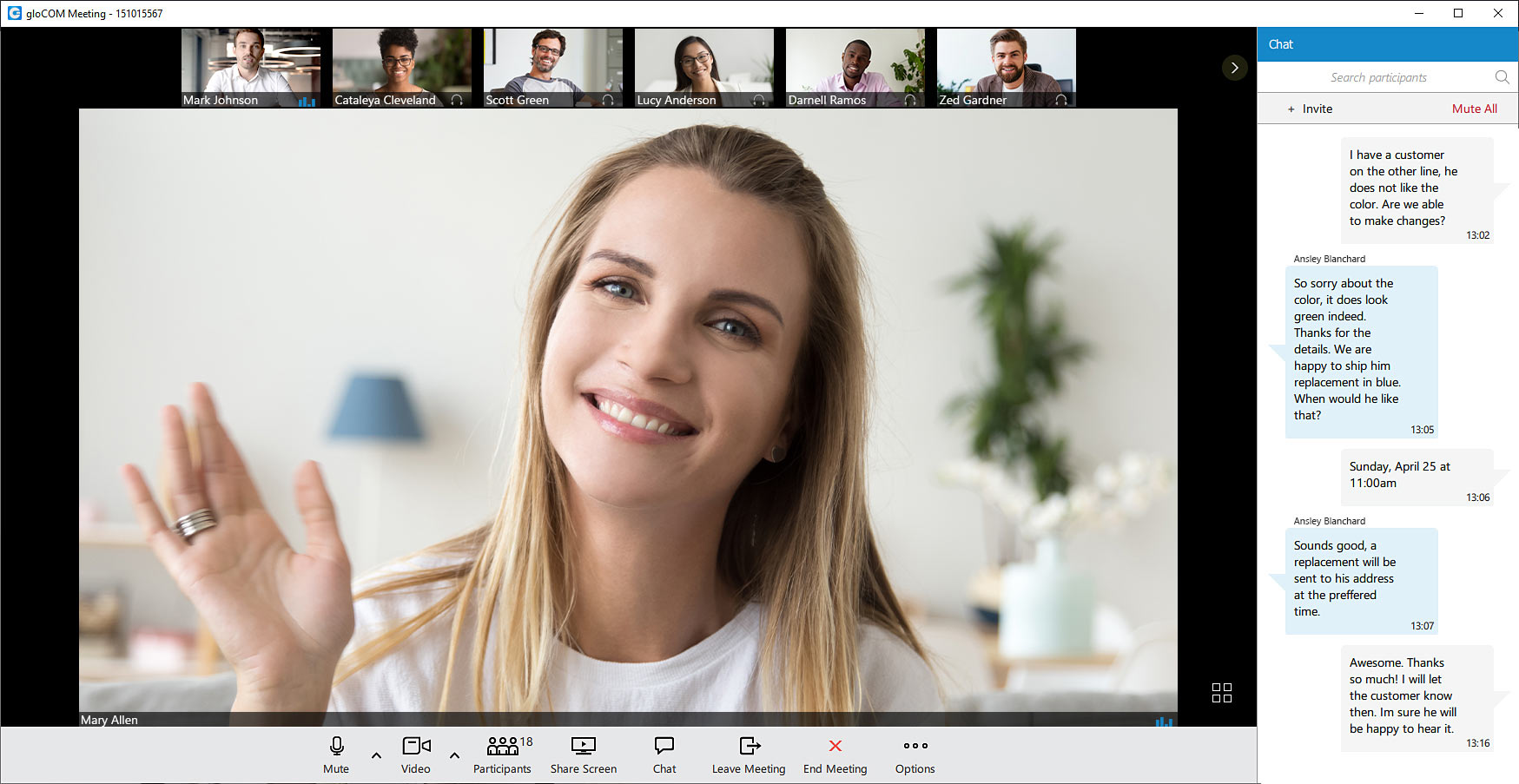 Chat in a Video Call