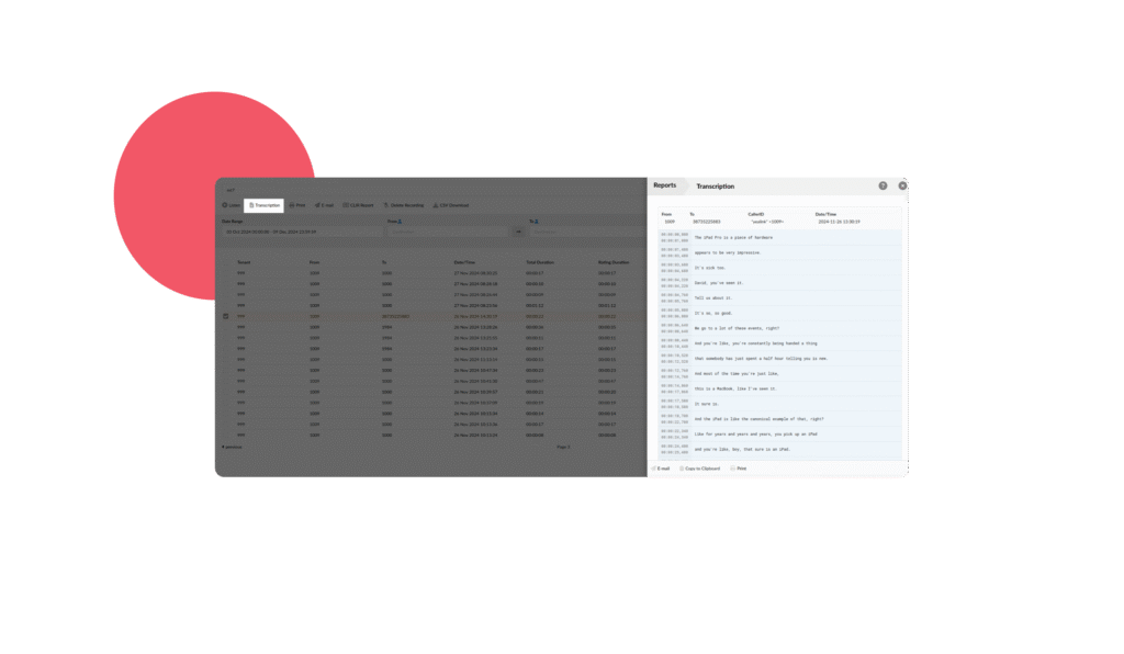 automatic call recording transcription