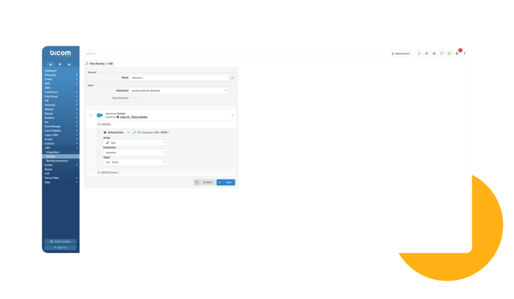 crm routing pbxware
